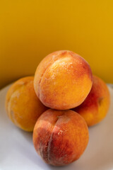 peach fruit Healthy lifestyle food Vegetarian sweet vegan