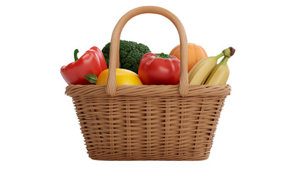 Supermarket shopping basket transparent background