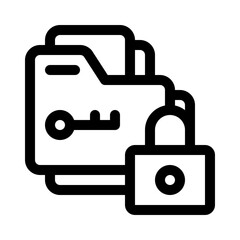 file encryption line icon