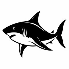 shark isolated on white, shark vector illustration, shark  with roots vector art, shark silhouette, shark  tree vector icon, shark  line art, eps
