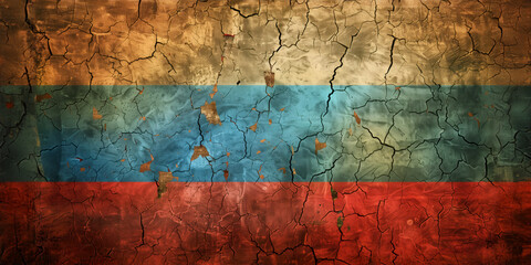 Obraz premium Old and Weathered Russia Flag