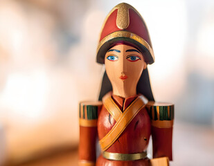 Hand-painted wooden toy soldier details