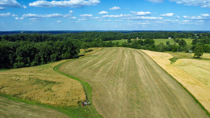 Aerial view of Natural Lands ChesLen Preserve in summer, near West Chester in the Philadelphia suburb, Pennsylvania
