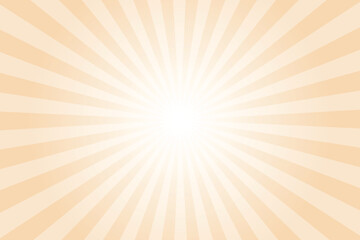 Obraz premium Sunburst background with brown sun ray. Pattern of starburst. Abstract sand brown texture with light of sunburst. Radial beam of sunlight. Retro background with flash. Design of sunbeams. Vector.