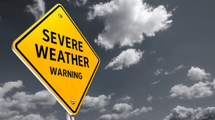 Severe Weather - road sign warning