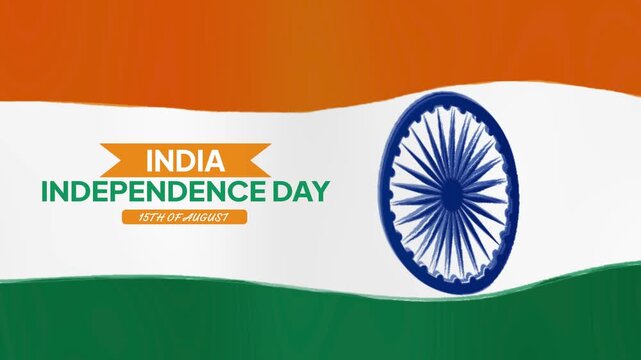 Animated video Happy India Independence Day concept. Full length animation illustration. High quality 4k footage.