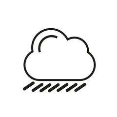 cloud outline & vector icon. Storage solution UI, web element, networking, databases, software sign, cloud and meteorology symbol concept. Vector.