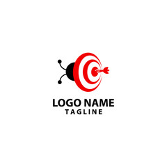 target bug logo design vector