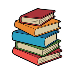 Stack of books vector isolated illustration design