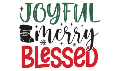 Joyful merry blessed, new Christmas design