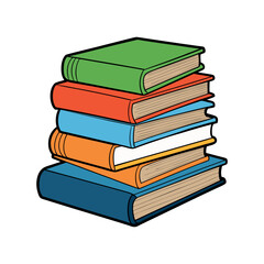 Stack of books vector isolated illustration design