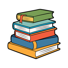 Stack of books vector isolated illustration design