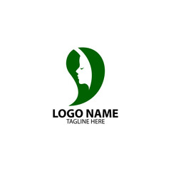 women leaf logo design vector