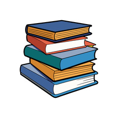 Stack of books vector isolated illustration design