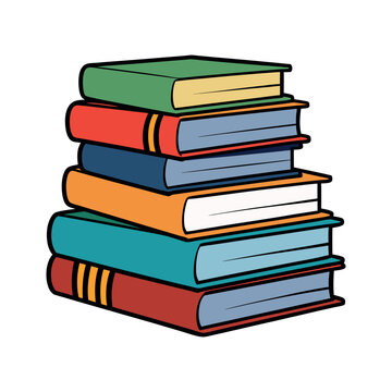 recommend clip art: Stack of books vector isolated illustration design