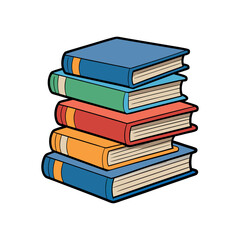 Stack of books vector isolated illustration design