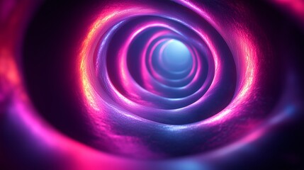 Colorful swirling tunnel of light in an abstract digital space