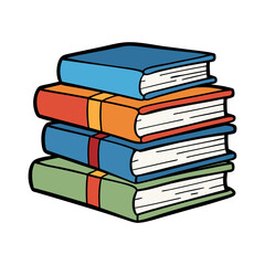 Stack of books vector isolated illustration design