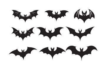 Halloween bat silhouette vector illustration