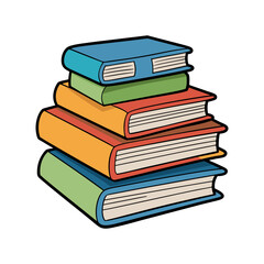 Stack of books vector isolated illustration design