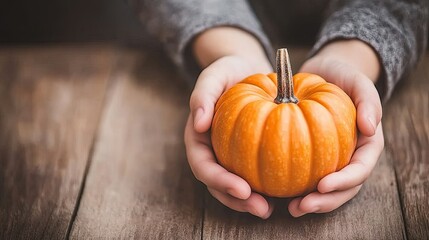 Warm autumn vibes with pumpkins and a cozy menu design on a rustic wooden table