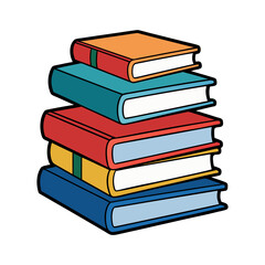 Stack of books vector isolated illustration design