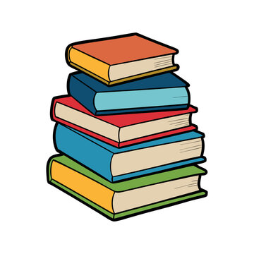 recommend clip art: Stack of books vector isolated illustration design
