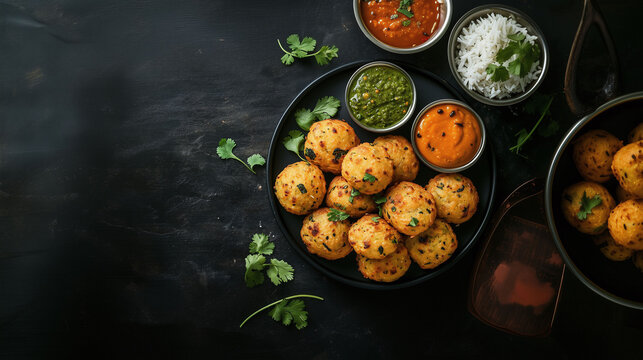 Bonda with chutney Indian snacks | Vada | Chutney | Sambar | South indian bonda | 