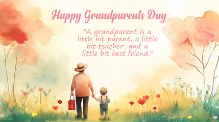 Watercolor Happy Grandparents day background
