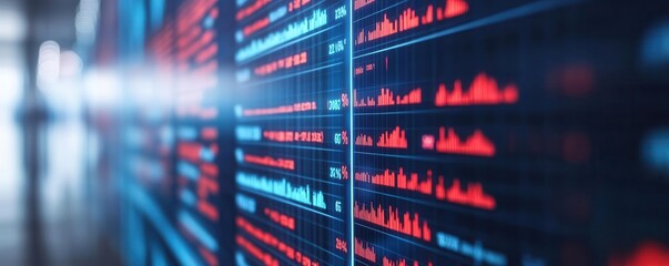 Obraz premium Digital economic dashboard, holographic GDP display, futuristic finance