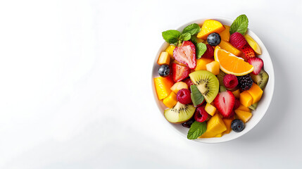 Crisp and Juicy Fruit Salad in a Simple Bowl.