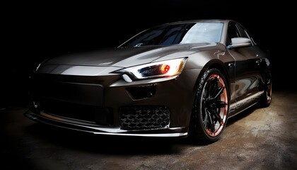 super sport car background with copy space, generic and brandless model car.