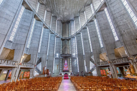 interiors of the cathedral, Royan, France