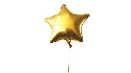 Gold star balloon on transparent background