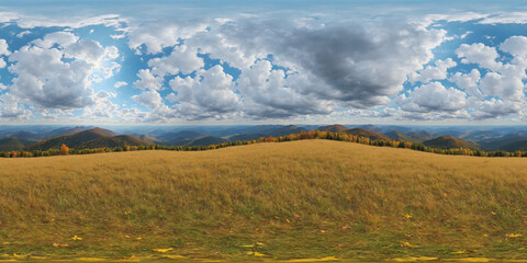 Obraz premium HDRI Autumn Landscape Equirectangular Panorama 12