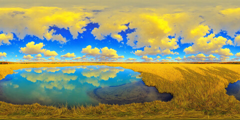 HDRI Autumn Landscape Equirectangular Panorama 8