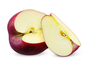 Red apple fruit isolated on white background.