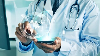 Doctor Using Digital Tools to Analyze Patient Data Generative AI