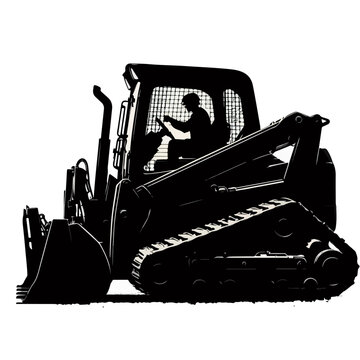 recommend clip art: silhouette of a skid steer, skid steer vector silhouette.