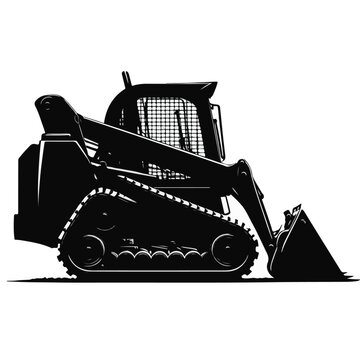 black skid steer loader silhouette clip art preview