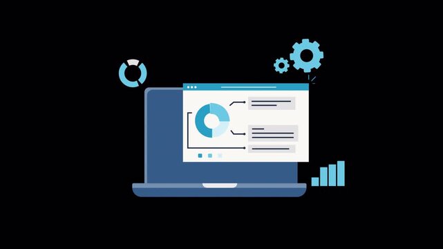 Animated Business Performance Analysis Concept Video - Transparent