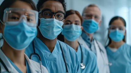 The medical team in masks