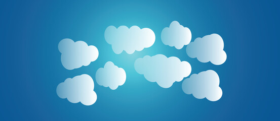 Abstract background composed of white paper clouds over light blue. vector illustration.