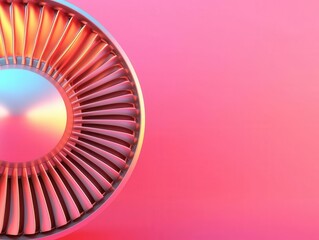 Turbine blade with heat distribution analysis, mechanical engineering, 3D illustration