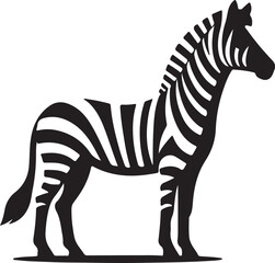 Zebra icon silhouette vector art illustration