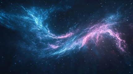 Obraz premium Stunning cosmic nebula with vibrant blue and pink hues, capturing the breathtaking beauty of outer space with swirling interstellar clouds.