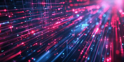 Futuristic Neon Tunnel with Vibrant Lights created by ai