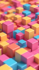 Obraz premium Colorful Abstract 3D Geometric Shapes Pattern