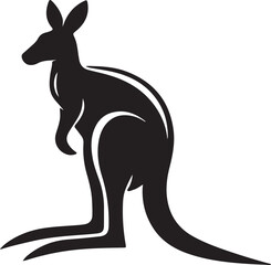 Kangaroo icon silhouette vector art illustration