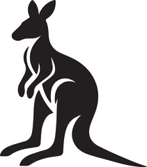 Kangaroo icon silhouette vector art illustration